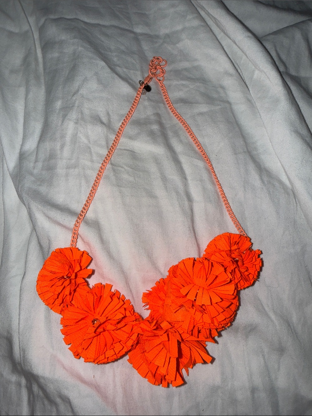 Crewcuts Neon Orange Floral Statement Necklace
